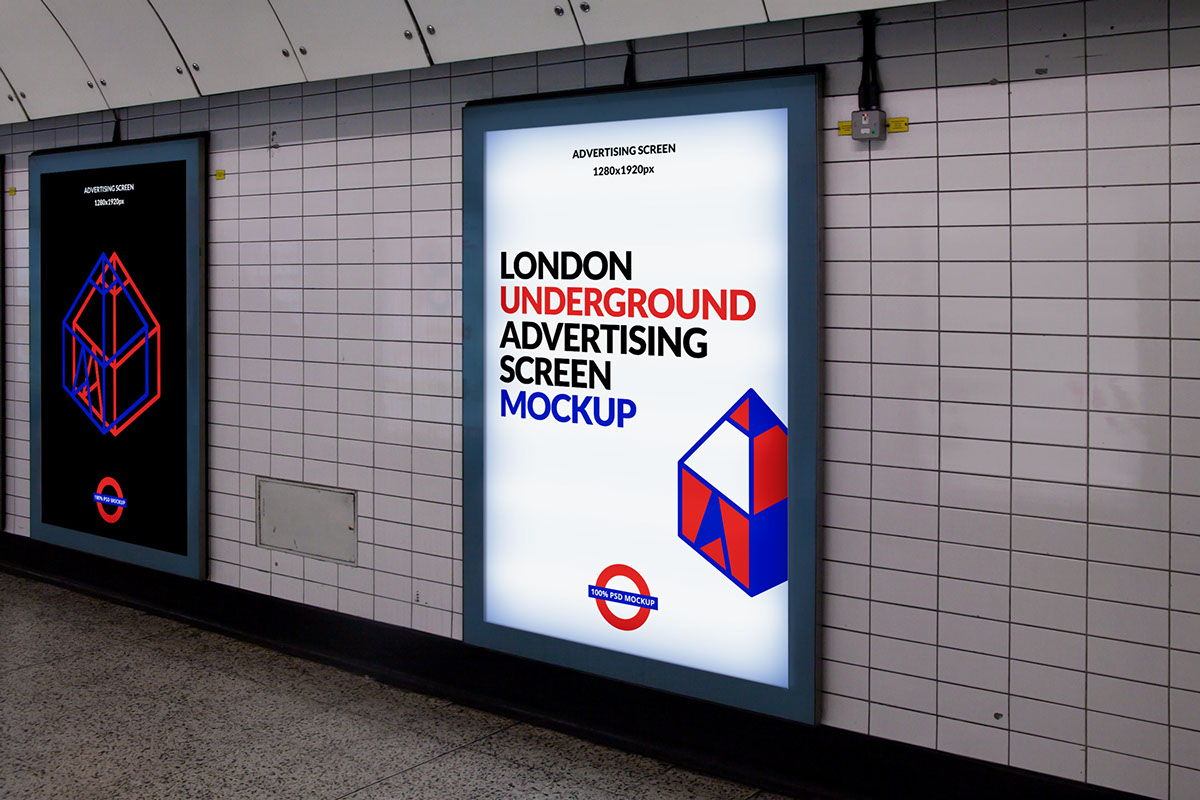 London Subway Advertising Display Mockup Mockup World