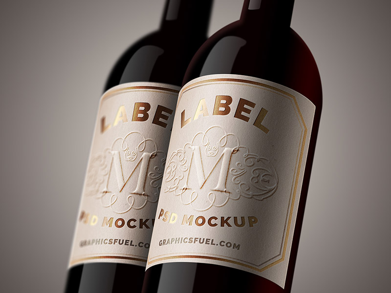 Download Wine Bottle Labels Mockup | Mockup World