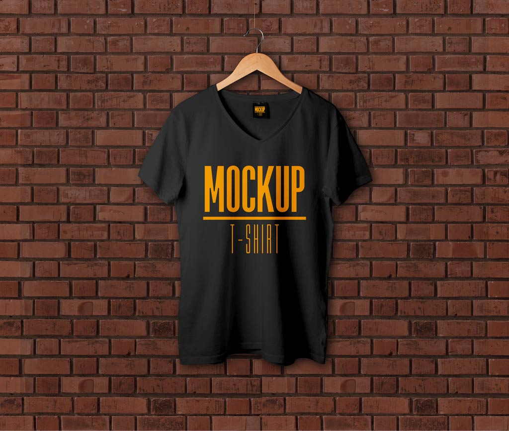 Download V Neck T Shirt On A Hanger Mockup Mockup World