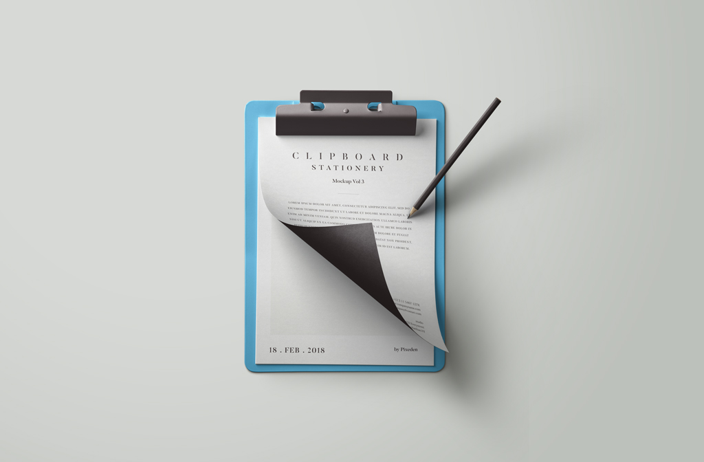 Download Clipboard With Stationary Mockup Mockup World PSD Mockup Templates