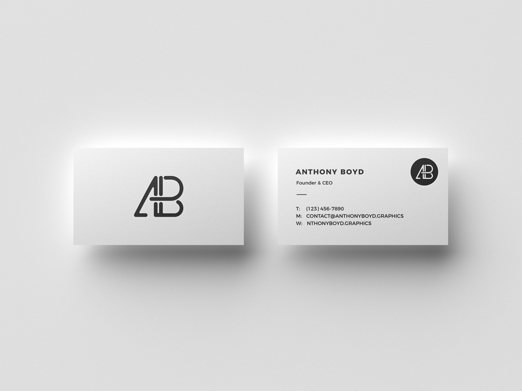 Floating Business Cards Mockup - Mockup World