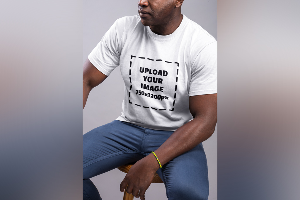 Download Fit Man wearing T-Shirt Mockup Generator | Mockup World