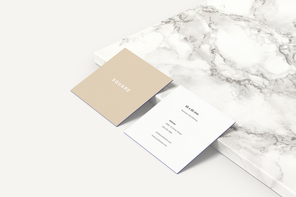 Download Square, thick Business Cards Mockup | Mockup World
