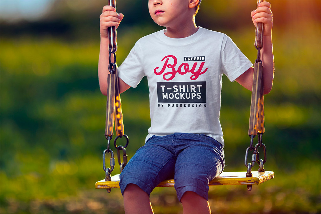 Download Boy wearing T-Shirt Mockup | Mockup World