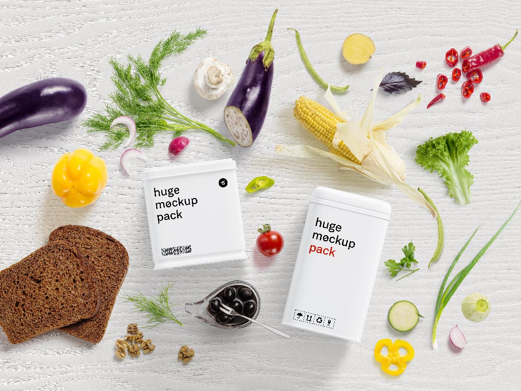 Download Food Scene with Boxes Mockup | Mockup World PSD Mockup Templates