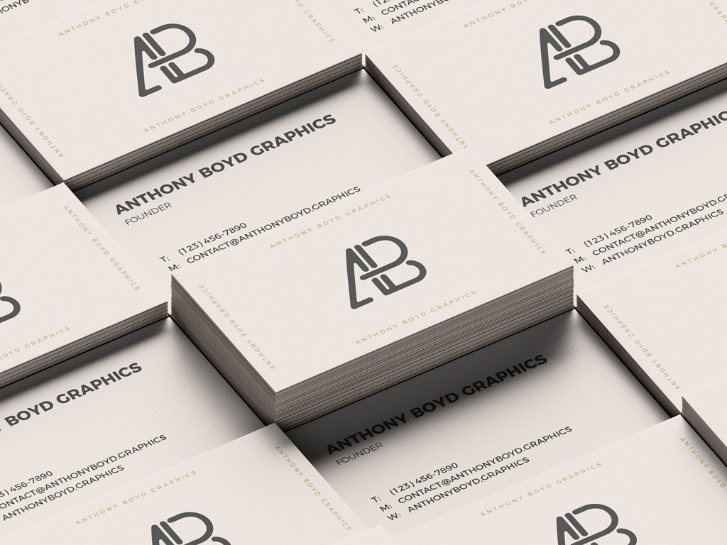 Stacks of Business Cards Mockup - Mockup World