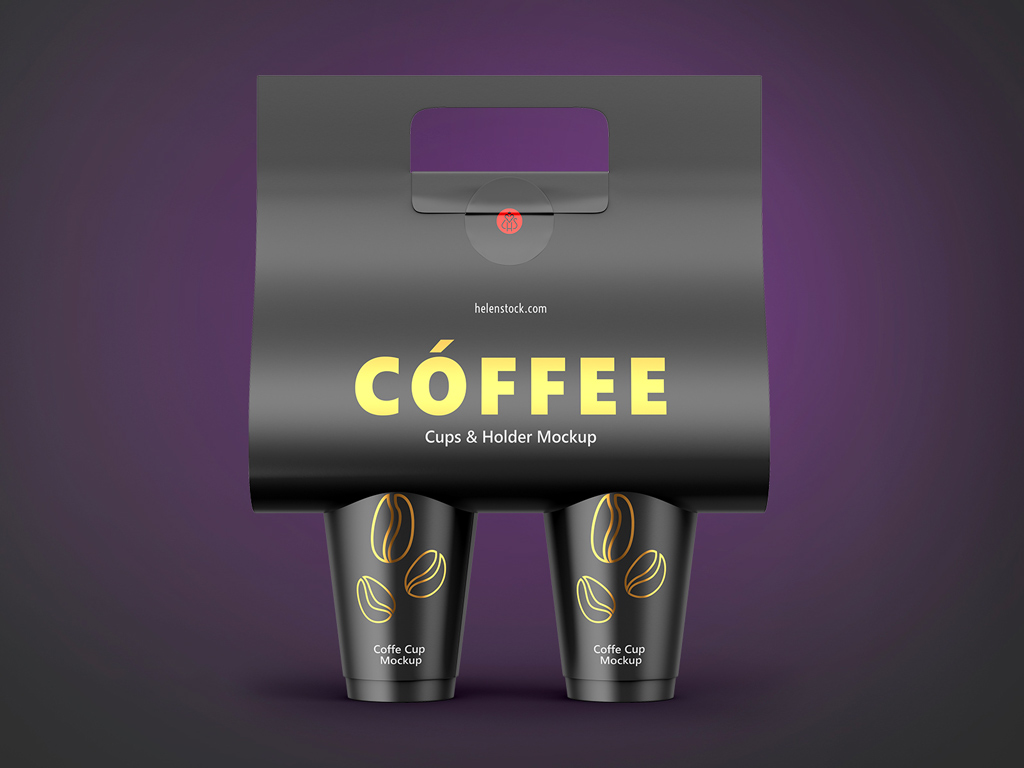 Coffee Cups and Holder Mockup | Mockup World