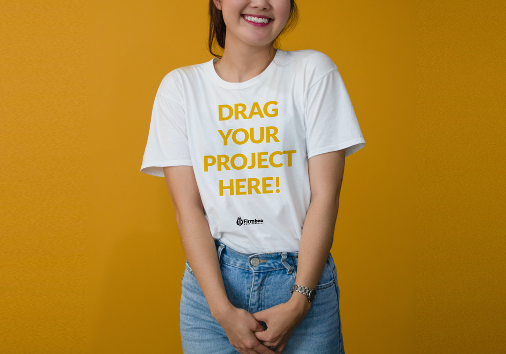 Free Woman T-Shirt Mockup PSD - PsFiles