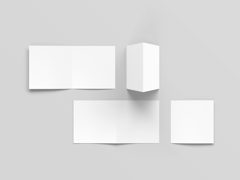 Single-fold Square Brochure Mockup Set - Mockup World