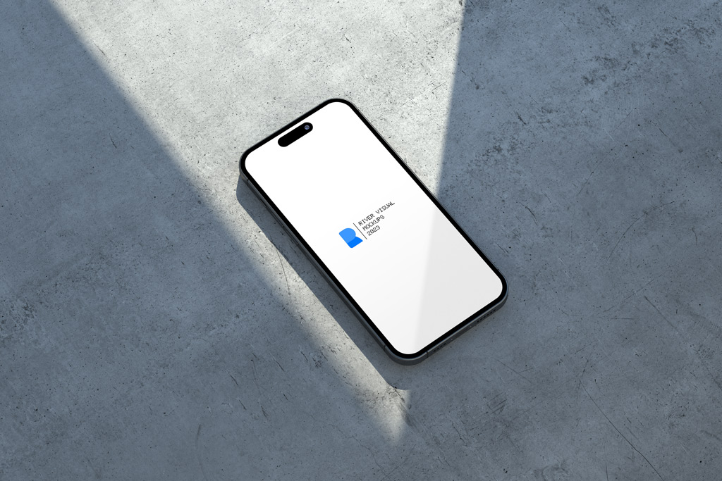 IPhone 14 Pro On Concrete Floor Mockup   Mockup World