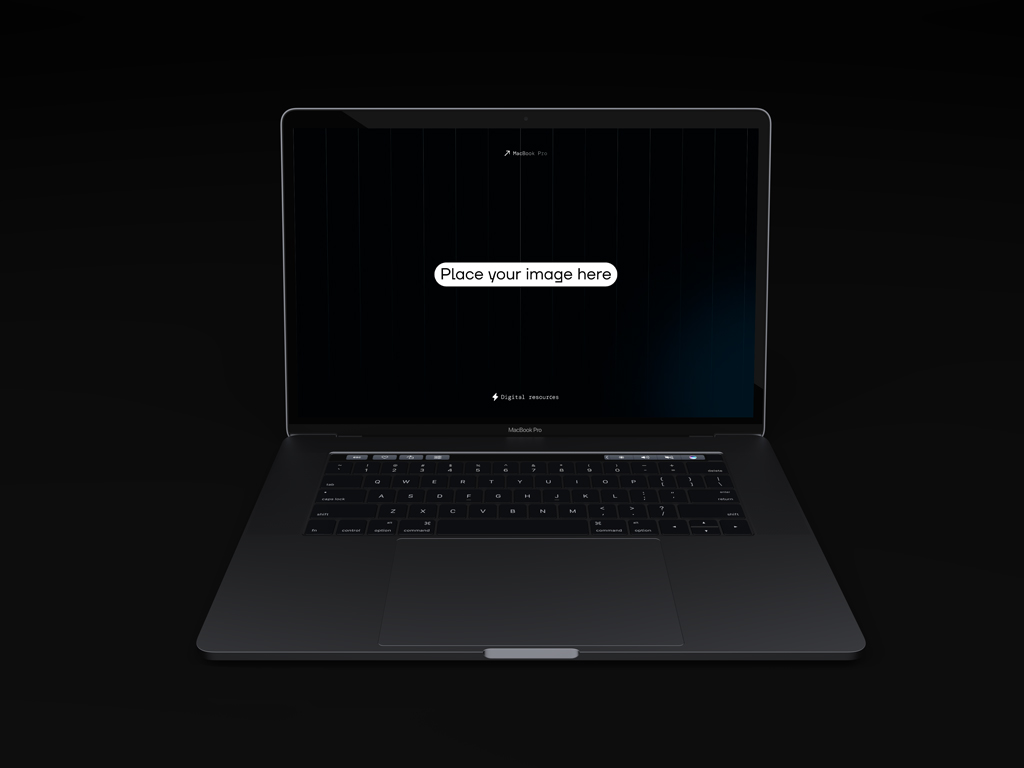 Dark MacBook Pro (Front View) Mockup   Mockup World