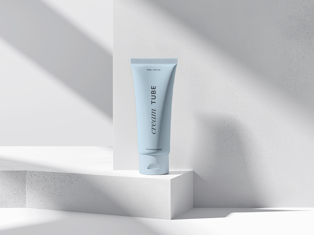 Standing Cosmetic Cream Tube Mockup - Mockup World