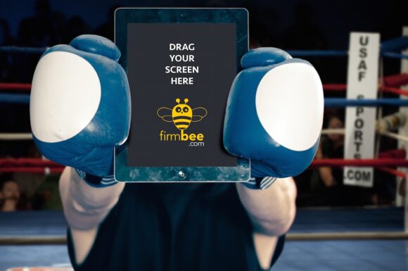 Download Boxer with iPad Mockup | Mockup World