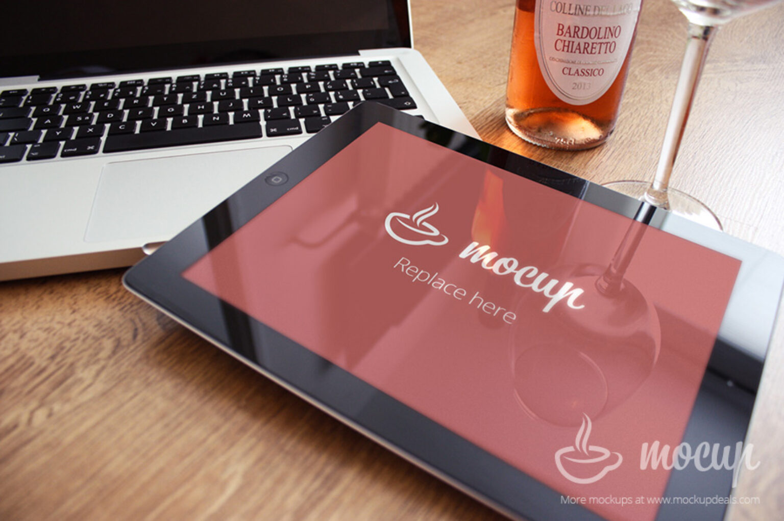 Download iPad on Desk Mockup | Mockup World