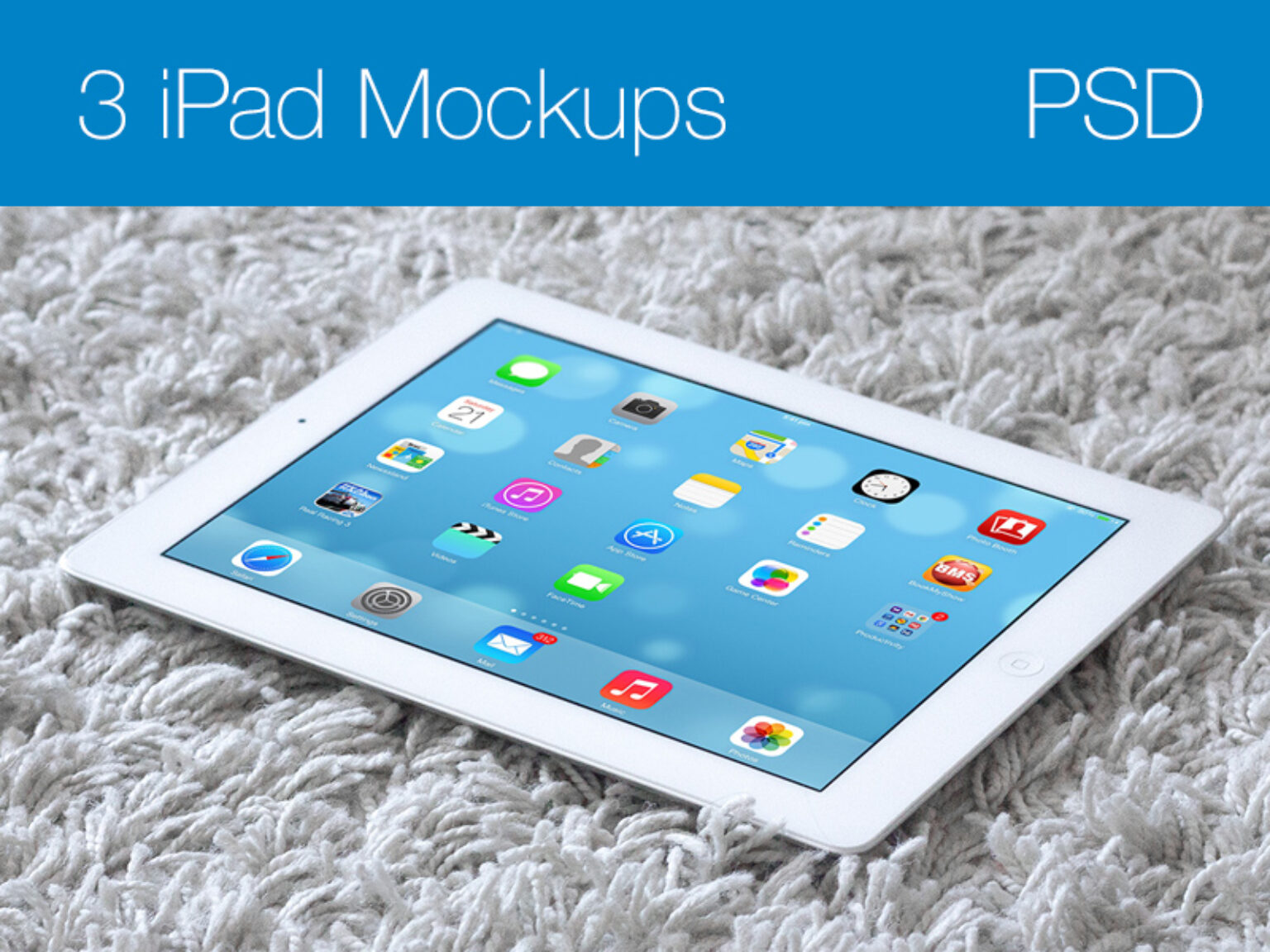 Download White iPad on Carpet Mockup | Mockup World
