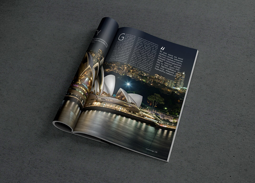 Open Magazine Mockup - Mockup World