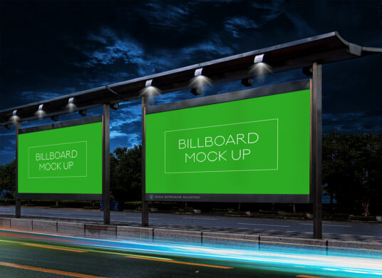 highway billboard night