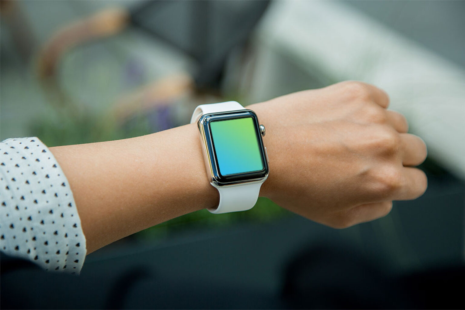 Apple Watch On Wrist Mockup   Mockup World