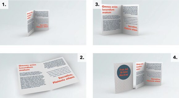 Download Set of Bi-Fold Brochure Mockups | Mockup World