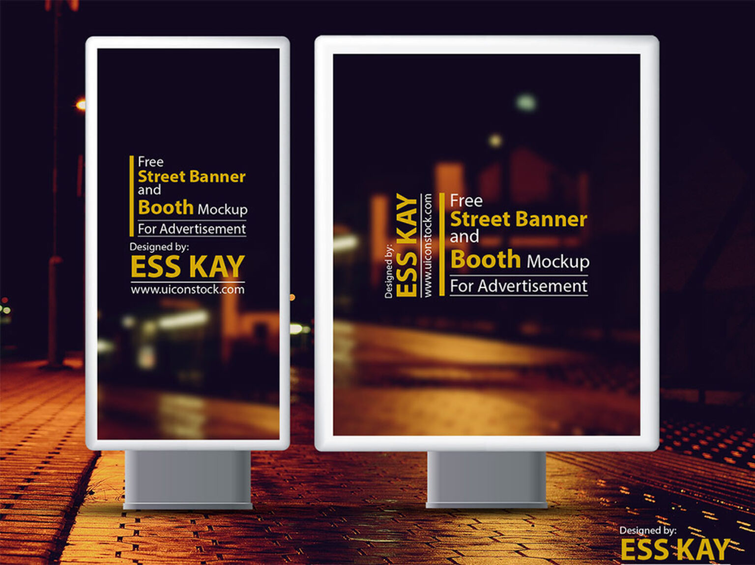 Street Banner and Booth Mockup - Mockup World