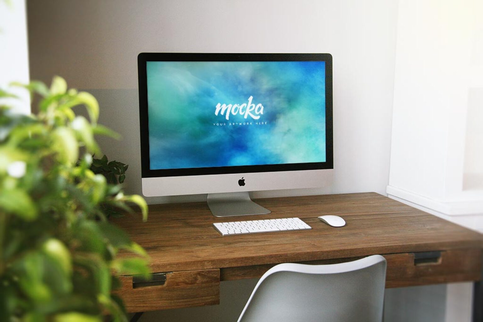 IMac On Home Desk Mockup   Mockup World