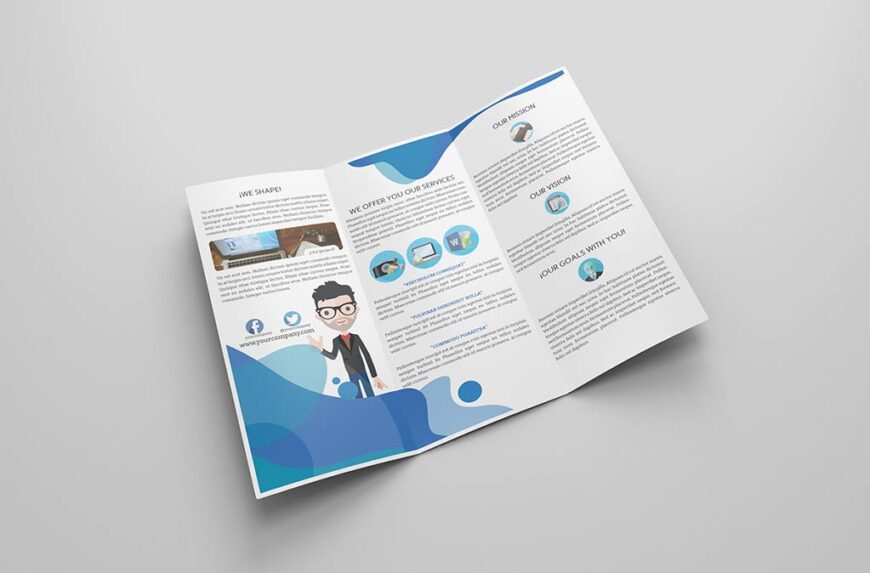 Layered trifold Brochure Mockup - Mockup World