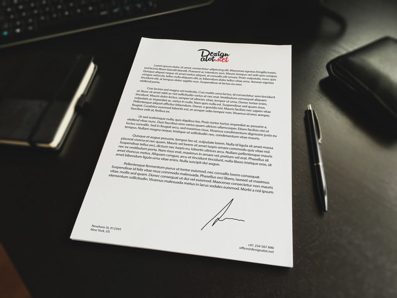 A4 Letter On Desk Mockup   Mockup World