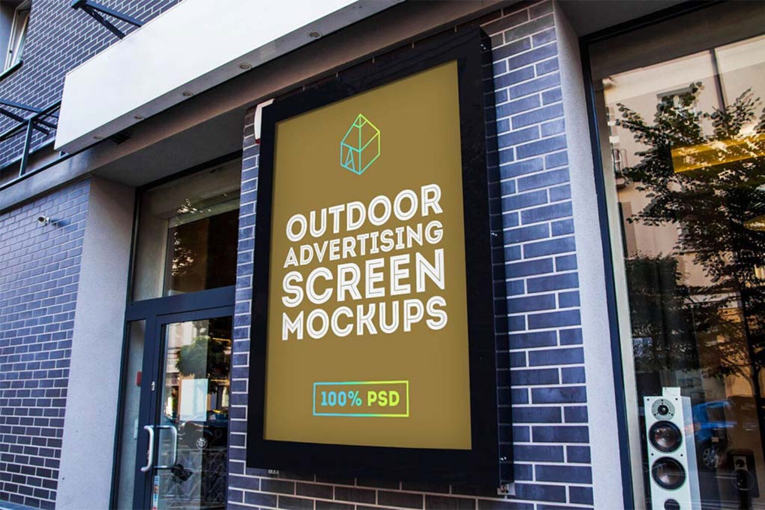 Outdoor Advertising Screen Mockup   Mockup World