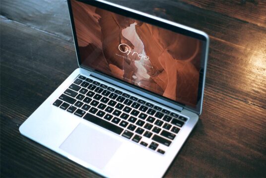 Download Set of MacBook in Office Mockups | Mockup World