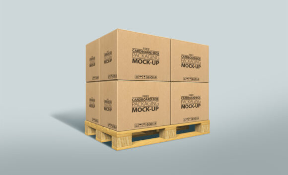 Download Cardboard Boxes on Pallet Mockup | Mockup World