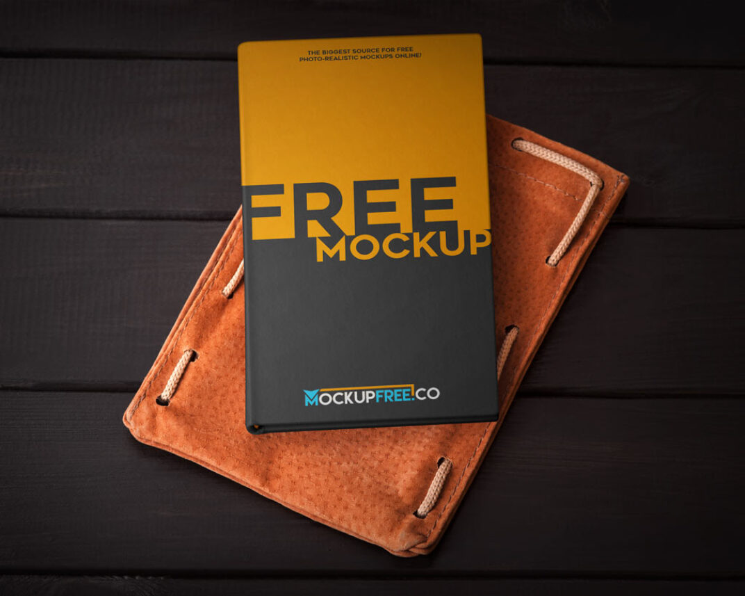 Download Hardcover Book with Leather Case Mockup | Mockup World