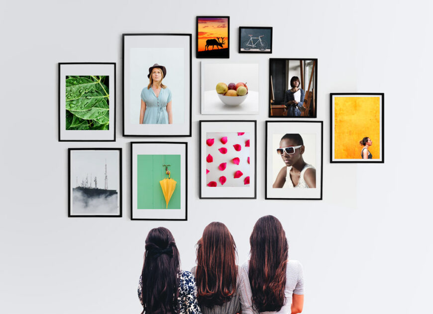 Picture Frames Wall Mockup   Mockup World