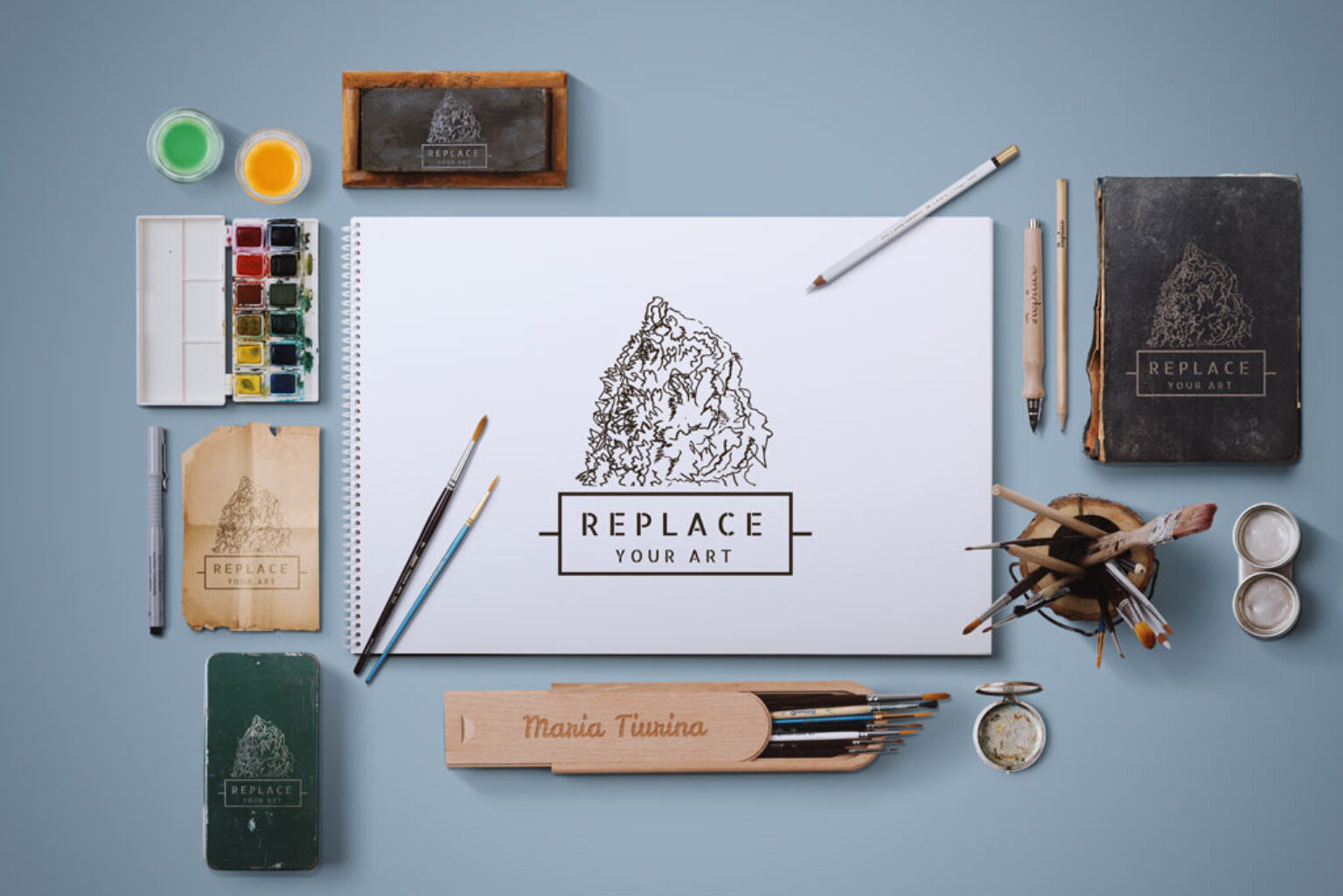 Art Equipments Scene Mockup Generator Mockup World