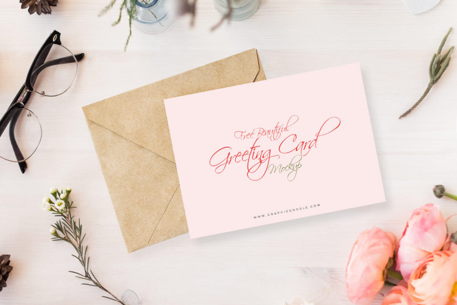 Download Flowery Invitation Card Mockup | Mockup World