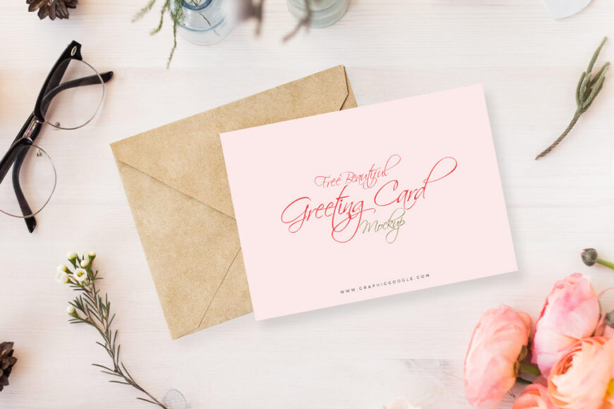 Download Flowery Invitation Card Mockup | Mockup World