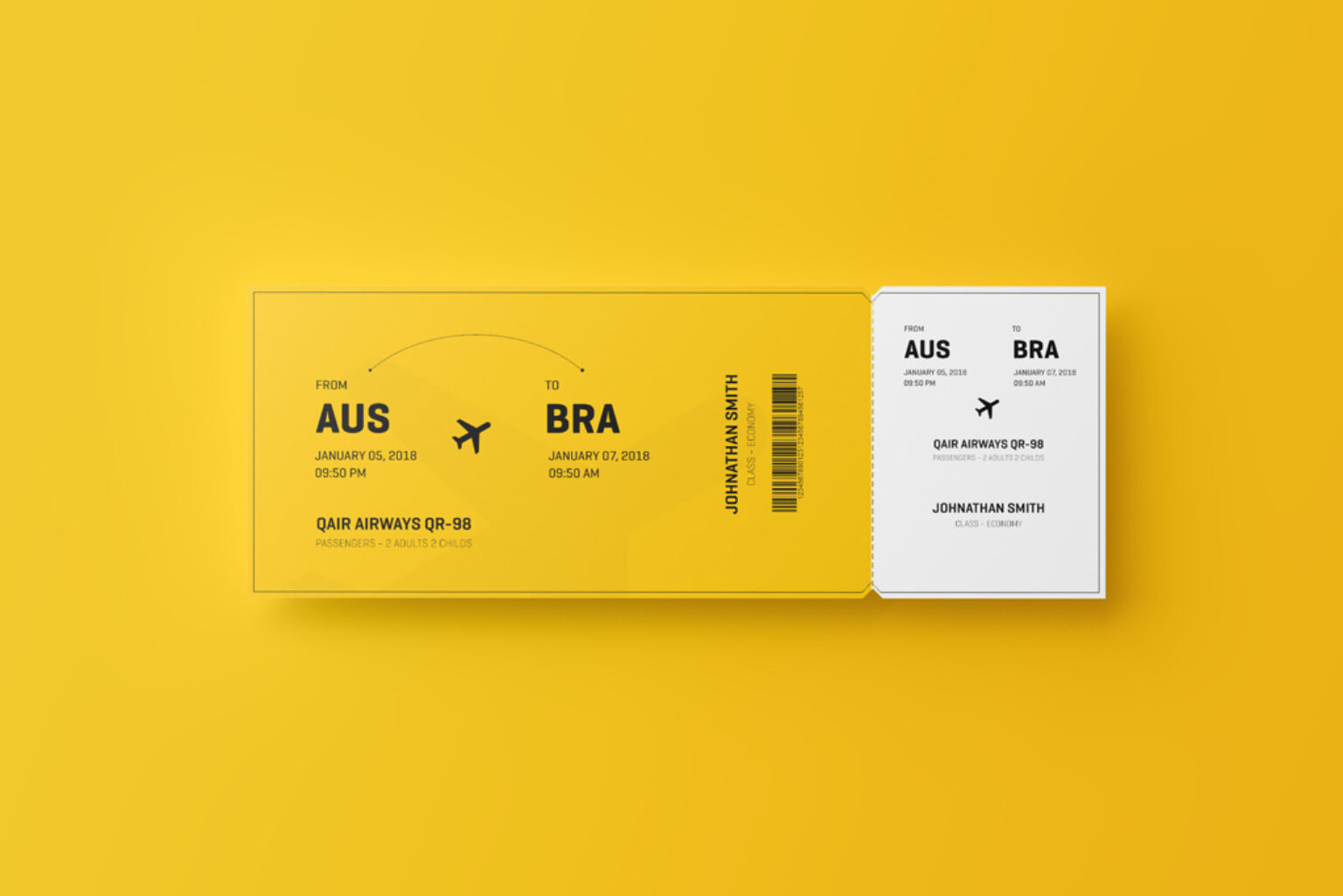 Flight Ticket Mockup Mockup World