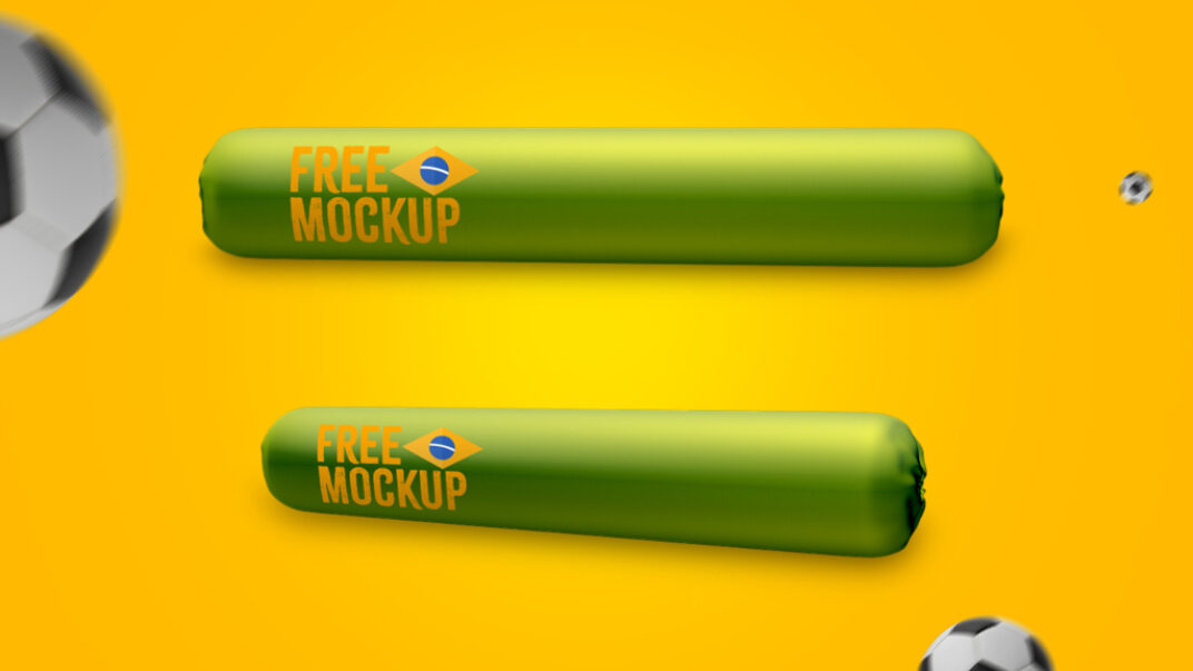 Soccer Fan Accessory (Vuvuzela & Air Sticks) Mockups - Mockup World