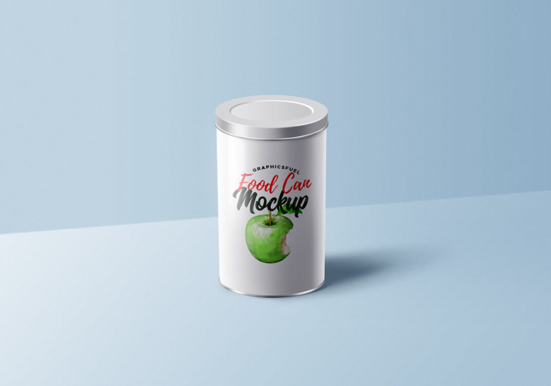 Download Food Can with Lid Mockup | Mockup World