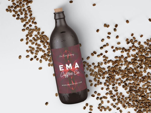 Download Coffee Bottle with Decorations Mockup | Mockup World