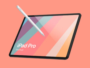 Download Floating iPad Pro with Apple Pencil Mockup | Mockup World