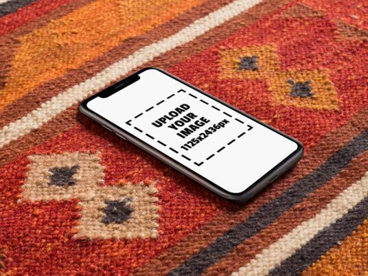Download Iphone Xs On A Carpet Mockup Generator Mockup World