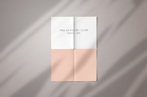 A4 Flyer with Fold Lines Mockup - Mockup World