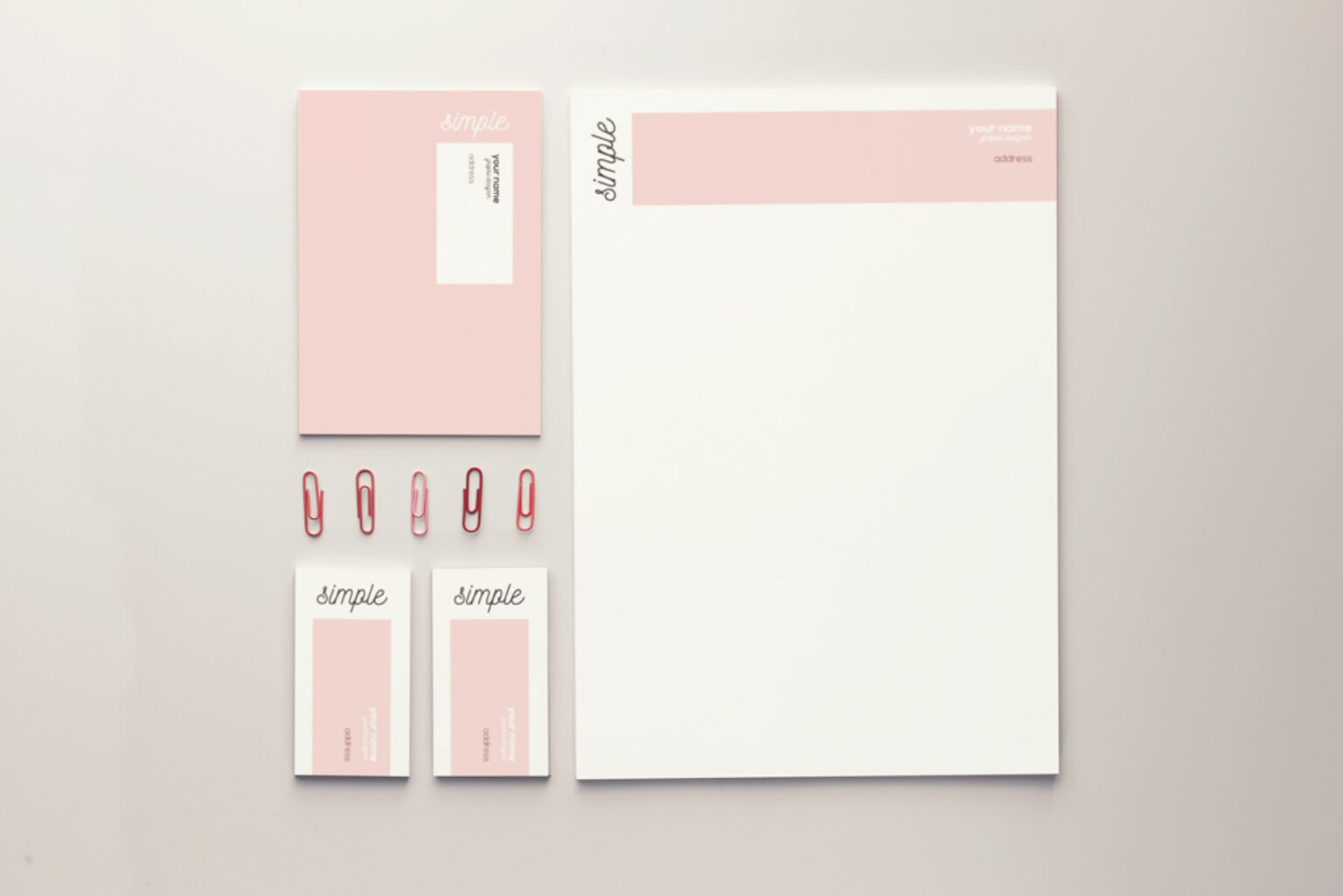 Download Feminine Stationery Branding Mockup Set | Mockup World