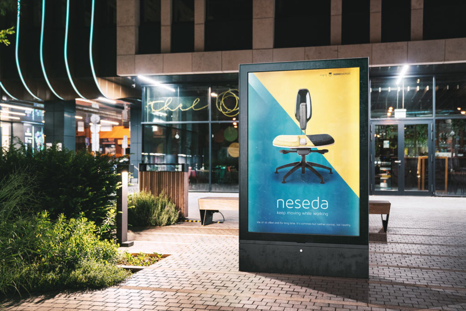 Urban Light Billboard At Night Mockup   Mockup World