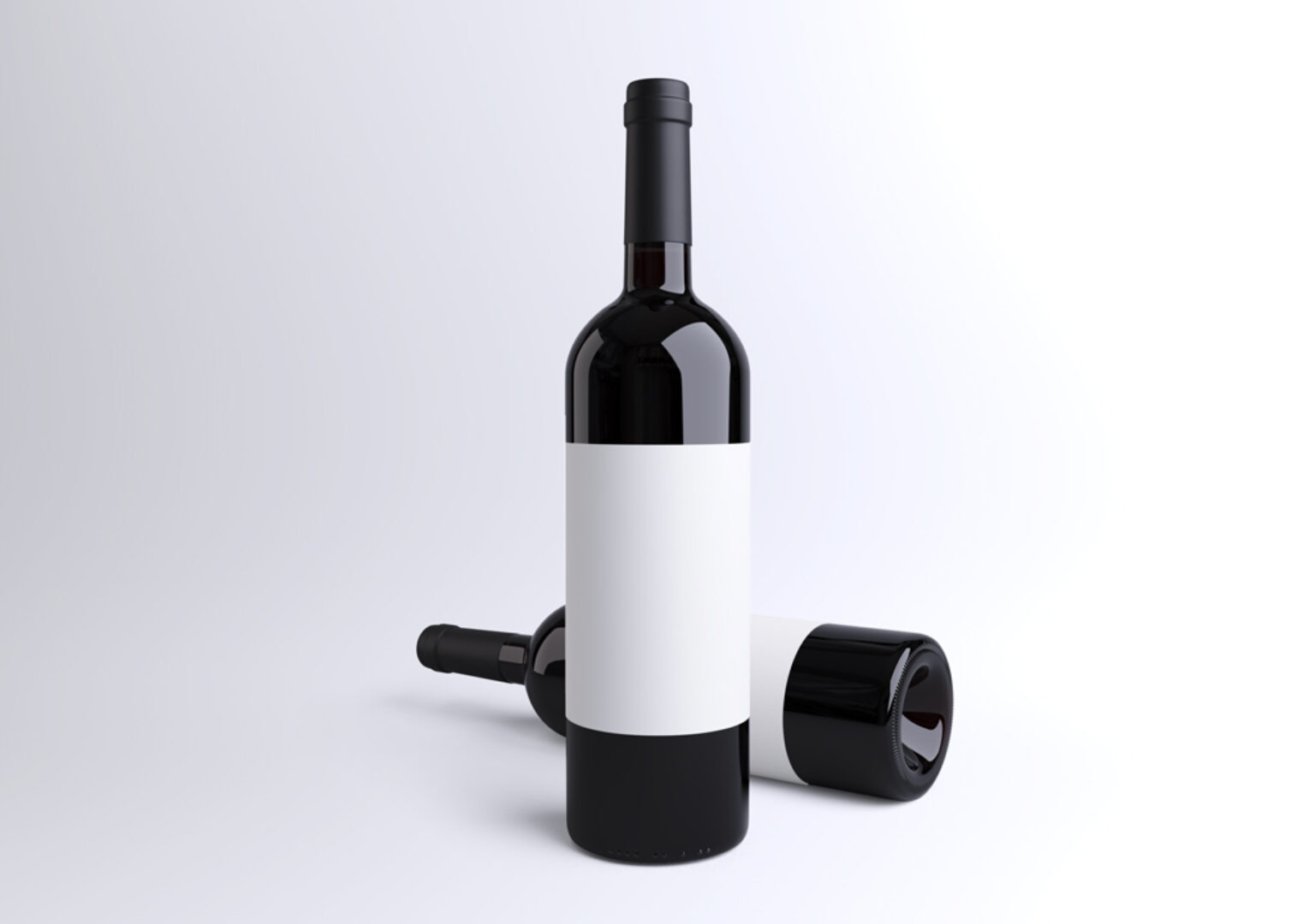 Red Wine Bottles with Labels Mockup - Mockup World