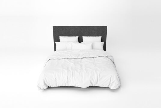 Bed with Cotton Linens Mockup - Free Download Images High Quality PNG, JPG