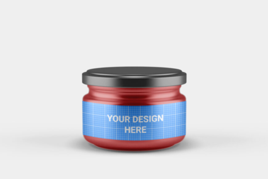 Download Small Glass Jar with Lid Mockup | Mockup World