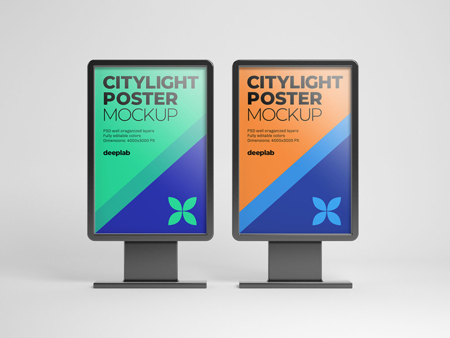 Street Light Billboard Mockup Set   Mockup World