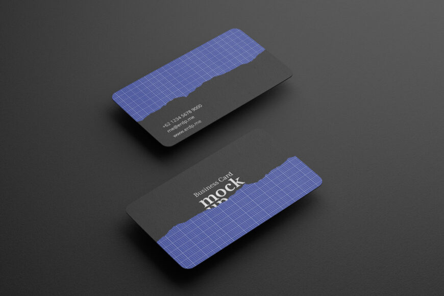 Business Cards with round Corners Mockup - Mockup World