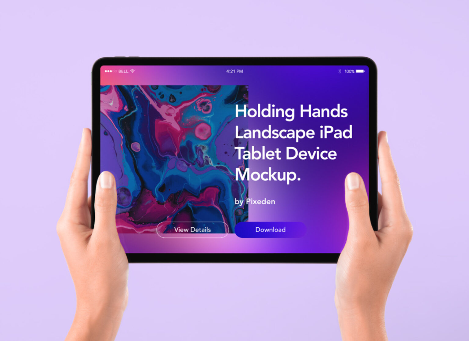 Two Hands Holding IPad Mockup   Mockup World